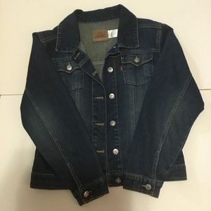 Levi Denim Jacket with jewel buttons  Girls Large